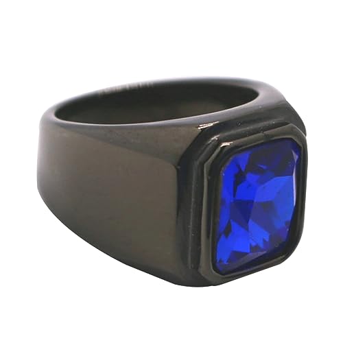 BESPORTBLE 1 Stück Mann Ring Glassteinring Edelsteinring Ring Mit Schlichtem Design Blue von BESPORTBLE