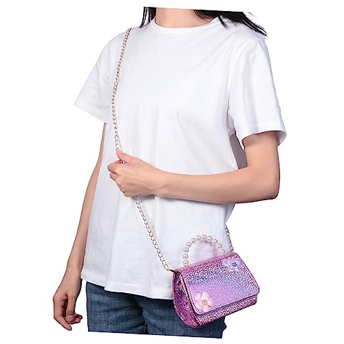 BESPORTBLE 1 Stück Mini Perlen Handtasche für Blumenmuster Crossbody mit Abnehmbarem Schultergurt Großem Stauraum Rosa von BESPORTBLE