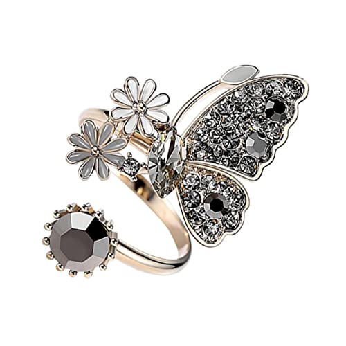 BESPORTBLE Modischer Damenring Mit Blumen-design Verstellbarer Offener Ring Fingerschmuck Aus Hochwertigem Material Passt Zu Verschiedenen Outfits von BESPORTBLE