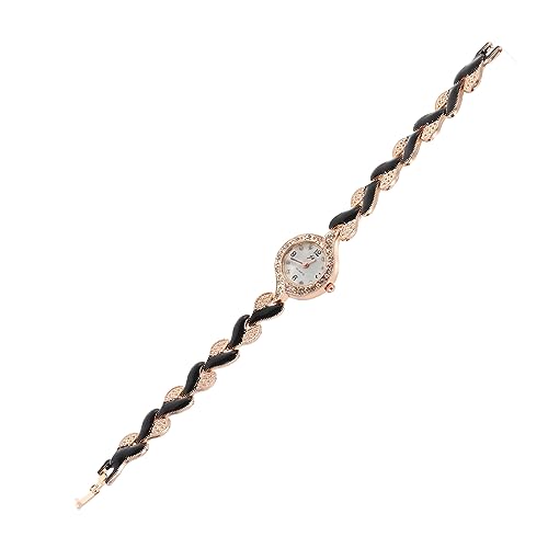 BESPORTBLE Damenarmbanduhr Mit Lederarmband Quadratische Quarzuhr Für Damen Schlichtes Design in Schwarz Verstellbarer Gürtel Für Individuelle Anpassung von BESPORTBLE