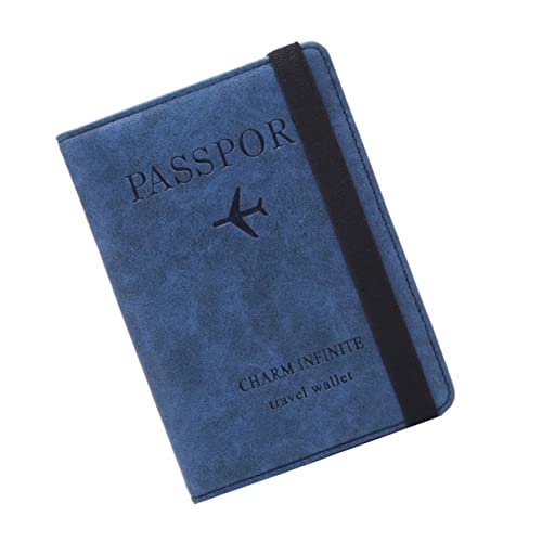BESPORTBLE 1 Stück RFID-Geldbörse Wallet kreditkartenhalter blaues Portemonnaie damenportemonnaie Passport Holder Credit Card Holder Reisepass Brieftasche Reisepassetui Fall Blue von BESPORTBLE