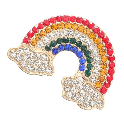 BESPORTBLE Regenbogen Brosche Mit Strass Zier Ornament Kleidung Taschen Schmuck Accessoire Für Mädchen Frauen Damen Hochzeit Party von BESPORTBLE