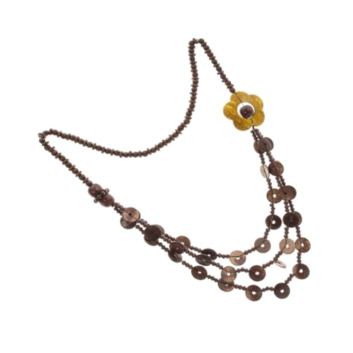 BESPORTBLE Holzperlenkette Damen Retro Bohmen Stil Handgestrickt Aus Kokosnussschalen Und Naturholzperlen Für Schmuckkästchen Und Outfit-ergänzung von BESPORTBLE