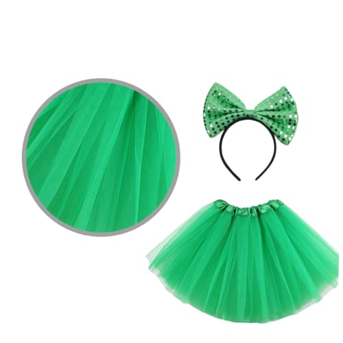BESPORTBLE 1 Stück St. Patrick's Day-rock Mit 1 Stück Schleife. Haarfestival, Dreilagiges, Hauchdünnes Kleid, Festival, Großes Schleife-stirnband Für Erwachsene Und Frauen in Grün von BESPORTBLE