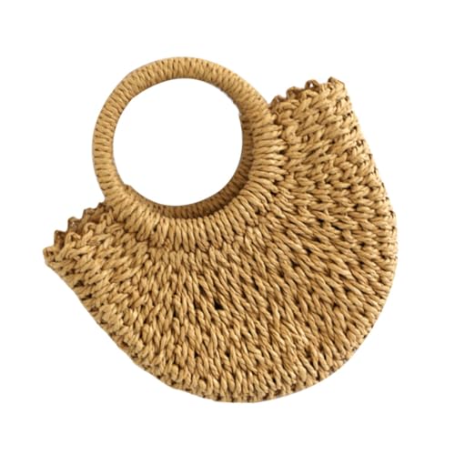 BESPORTBLE 1 Stück Strandtasche Handtasche in Halbmondform toce Handbags Einkaufstasche Beutel Sommerhandtasche gewebte Handtaschen Tasche aus Strandgewebe Strandhandtasche Stroh von BESPORTBLE