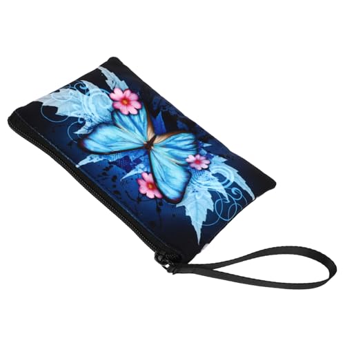 BESPORTBLE 1 Stück Stylische Münzbörse mit Schmetterlingsdruck Multifunktionale Canvas Geldbörse für Damen Leichter Aufbewahrungsbeutel für Reisen für Freunde Familie von BESPORTBLE