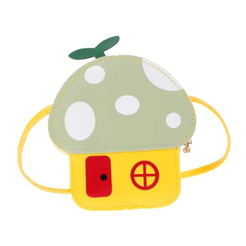 BESPORTBLE Junge Mädchen Pilztasche Cartoon Wechseltasche Münztasche Modische Geldbörse Umhängetasche Aus Hochwertigem Pu Material Für Mädchen Hellgrün von BESPORTBLE