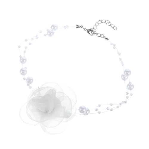 BESPORTBLE 1 Stück Vintage Perlen Halskette mit Blüten Design Clavicle Kette für Partys Besondere Anlässe Verarbeitung Angenehmer Tragekomfort Dekoration für Dekolleté von BESPORTBLE