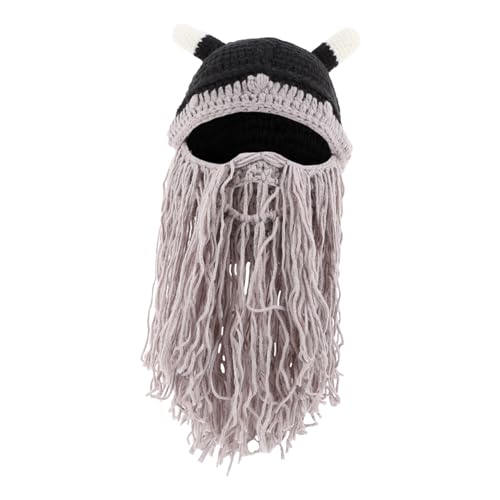 BESPORTBLE Lustiger Wikingerhut Aus Wollgarn Mit Ox Horn Design Dekorativer Helm Für Cosplay-hut Kostümhut-accessoire Und Wikinger-barthut von BESPORTBLE