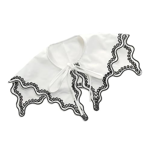 BESPORTBLE Falscher Kragen Damen Aus Reiner Baumwolle Abnehmbarer -kragen Dekorativer Hohl Schal Für Frauen Weiß von BESPORTBLE