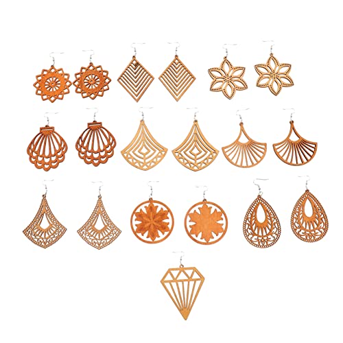 BESPORTBLE 10paare Boho Holzohrringe Für Damen Dekorative Stilvolle Eardrops Im Vintage-design Leicht Und Hautfreundlich Perfektes Für Jeden Anlass von BESPORTBLE
