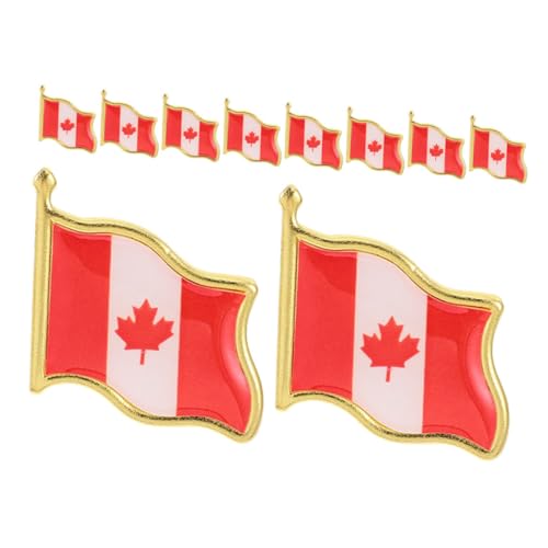 BESPORTBLE 10 Stk. Teiliges Ahornblatt Broschen Metall Anstecknadeln für Hemd Rucksack Hut Leichte Souvenir-pins mit Patriotischem Design als Geschenk und Dekoration zu Nationalfeiertag und von BESPORTBLE