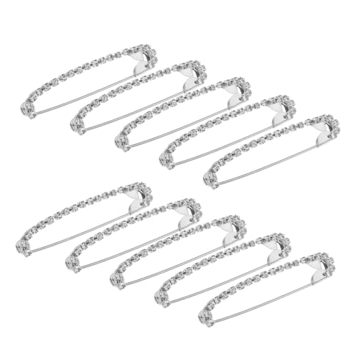 BESPORTBLE 10stücke Strass-sicherheitsnadeln Aus Zinklegierung Große Dekorative Broschennadeln Mit Kristallen Vielseitig Für Kleidung Schals Und Pullover Als Modisches Accessoires Und von BESPORTBLE