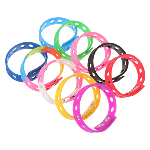 BESPORTBLE 10 Stück Einstellbare Silikonarmbänder für Erwachsene DIY Bunte Armbänder Dekorative Zubehörteile für Partys Spiele und Kreative Bastelarbeiten von BESPORTBLE