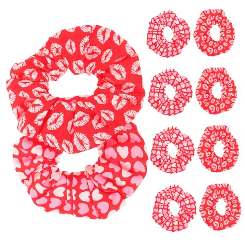 BESPORTBLE 10 Stück Haargummis Zum Valentinstag Große Haargummis Für Frauen Herz Haargummi Haar-darm-ring Krawatten Für Frauen Haarring Haarringe Haarzubehör Bulk-haargummis Polyester von BESPORTBLE