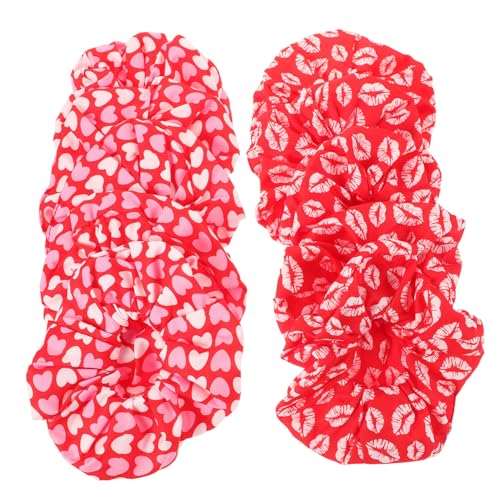 BESPORTBLE 10stücke Haarherz-pferdeschwanzhalter Heart Lip Pattern Hair Bands Stretchy Hair Bands Valentine Party Accessories for Teenage Girls and Women von BESPORTBLE