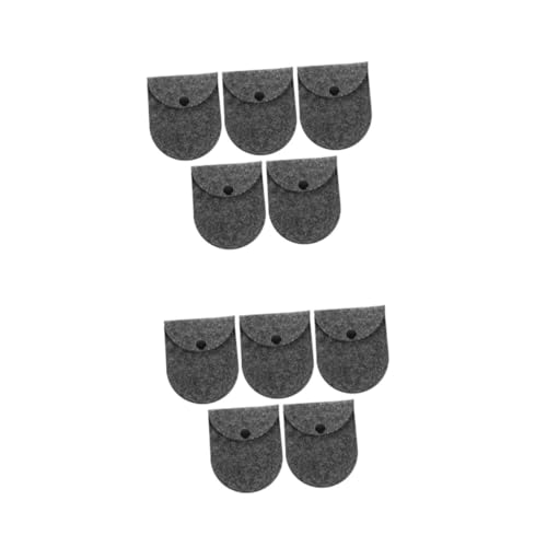 BESPORTBLE 10 Stück Mini Filz Münzgeldbörse mit Schnalle Kompakte Kleingeldtasche und Schlüsselaufbewahrung Leichte Handtaschen Organizer für Frauen und Mädchen Dunkles von BESPORTBLE