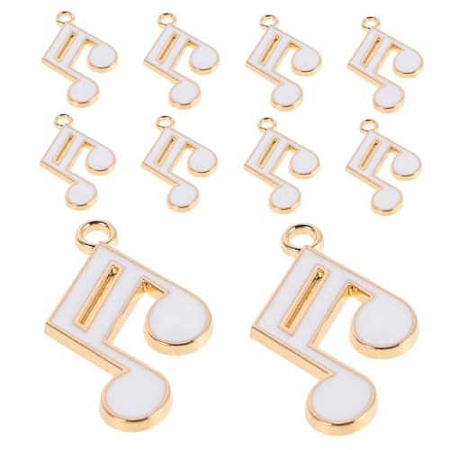 BESPORTBLE 10 Stück Musiknoten-Anhänger Weiße Charms Bastelbedarf Schmuck Charms für Armbänder Unikate Schmuckideen charms anhänger Musikalisches Symbol Musik bezaubert Zinklegierung von BESPORTBLE