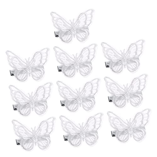 BESPORTBLE 10stücke Schmetterlings-haarspange Spitze Stickerei Schmetterlings-haarnadel Haaraccessoire von BESPORTBLE