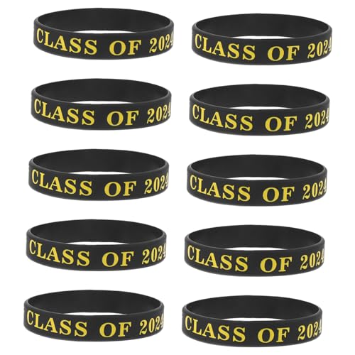 BESPORTBLE 10 Stück Silikon Armbänder für Abschlussfeier Tragbare Weiche Handgelenkarmbänder mit Class Of Design zur Feier Abschlusses von BESPORTBLE