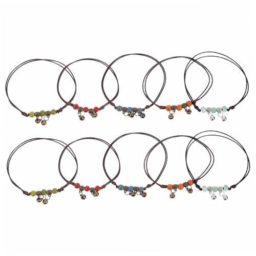 BESPORTBLE 10 Stück Teiliges Boho Fußkettchen für Frauen und Mädchen Handgefertigt Verstellbar mit Porzellanperlen Ethnischer Stil Langlebig Farbecht für Sommer Strand und Alltag Modischer von BESPORTBLE