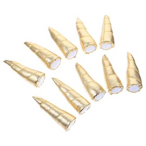 BESPORTBLE 10 Stück Teiliges Einhorn Horn Haarclip Goldfarbene DIY Kostüm Accessoires für Mädchen Handliche Praktische Haarschmuck Horn Pins für Festival Party und Kreative Kopfbedeckungen von BESPORTBLE