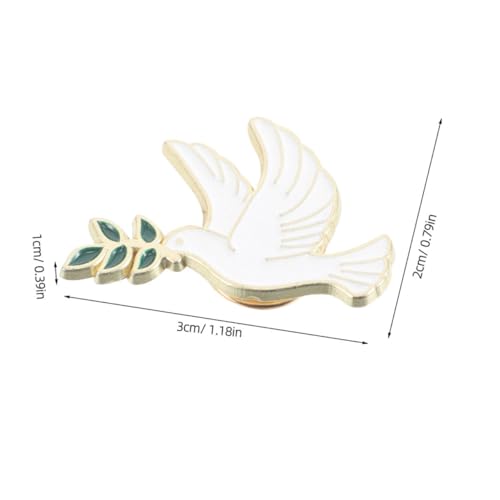 BESPORTBLE 10stücke Friedenstaube Brosche Für Damen Metall-anstecknadel Mit Olivenzweig Modisches Hüte-accessoire Tiervogel-kragenabzeichen Elegant Für Jacken Und Pullover von BESPORTBLE