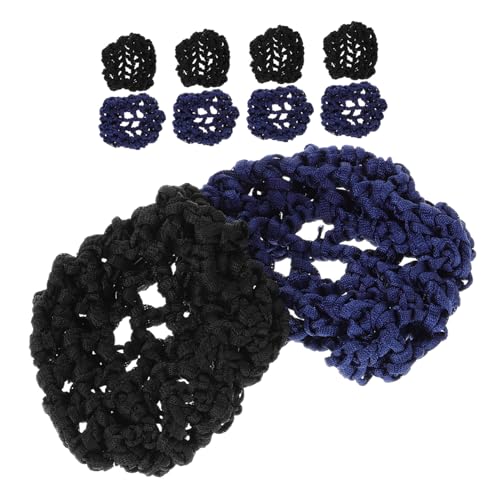 BESPORTBLE 10 Stück Teiliges Haarnetz für Dutts Elastische Haarknotenabdeckung Sicherer Halt Langlebiges Mesh haarnetz Geeignet für Damen Ballett Arbeitsplatz Schwarz und Dunkelblau von BESPORTBLE
