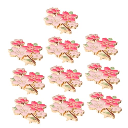 BESPORTBLE 10 Stück Teiliges Kirschblüten Anstecknadeln aus Emaille Filigrane Blumenbroschen aus Metall mit Langlebiger Beschichtung Leichte Modeaccessoires für Frauen Jacken Taschen Frühling von BESPORTBLE