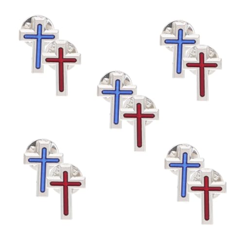 BESPORTBLE 10stücke Kreuz-anstecknadeln Mit Biblischem Motiv Katholische Broschen Für Erstkommunion Aus Metall Für Männer Und Frauen Als Schmuckaccessoires Für Kleider Und Hüte von BESPORTBLE