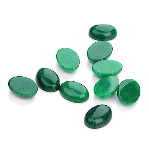 BESPORTBLE 10 Stück Teiliges Ovaler Grüner Glassteine für DIY Schmuckherstellung Flache Edelstein Aufkleber für Ringe Vielseitige Stein Zubehör für Kreative Bastelprojekte von BESPORTBLE