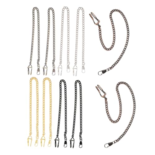 BESPORTBLE 10 Stück Teiliges Retro Taschenuhrenketten aus Langlebiger Legierung Lange Uhrenketten in Antikem Design Vielseitig für Herren und Damen Klassische Farben Schwarz Silber Gold von BESPORTBLE