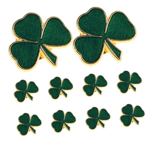 BESPORTBLE 10stücke Kleeblatt Brosche Robuste Anstecker Aus Legierung Für St Patrick's Day Grüne Shamrock Pins Als Vielseitige Deko Für Kleidung Schuhe Und Hüte Für Irische Festivals von BESPORTBLE