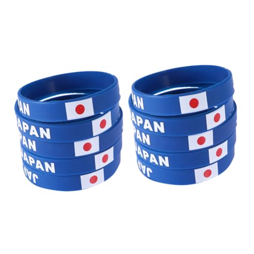 BESPORTBLE 10stücke Pack Sport-silikonarmbänder Mit Nationalflaggenmuster Handgelenksringe Dekorationen Für Herren Und Damen Japan von BESPORTBLE