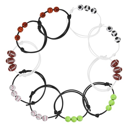 BESPORTBLE 10 Stück Teiliges Sportarmband mit Ballthemen Perlen Verstellbares Verschleißfestes Handgelenkband Geeignet für Erwachsene Modisches Schmuckaccessoire für Sportveranstaltungen und von BESPORTBLE