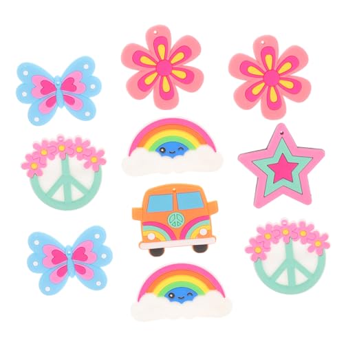BESPORTBLE 10 Stück Teiliges Vintage Hippy Cartoon Anstecknadel Kleine Bunte Broschen für Modische Kleidung Reversnadeln Kompakt und Langlebig Geschenk für Jungen und Mädchen von BESPORTBLE