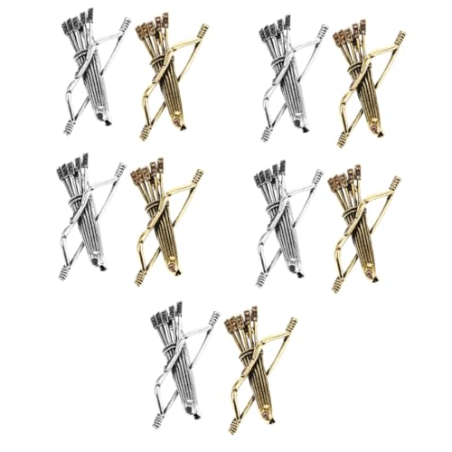 BESPORTBLE 10 Vintage Herren Broschen Teilig Metall Anstecknadeln mit Bogen und Design Kleidung Schmuck Pins für Anzug Pullover Party Dekoration Robust und Komfortabel Antik Silber und von BESPORTBLE