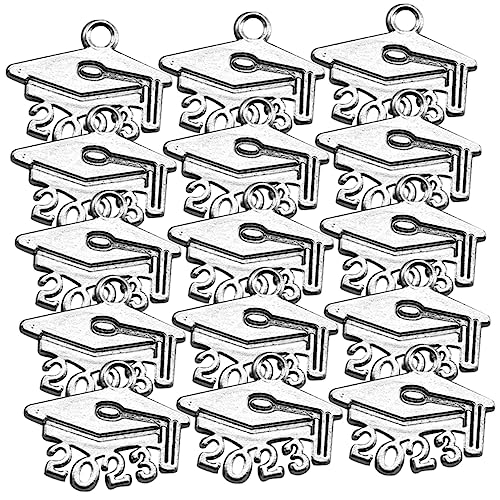 BESPORTBLE 100 Stück 2023 Schmuck-charms Mit Abschlusshut Abnehmbare Buchstaben Und Zahlen Für Halsketten Und Ohrringe von BESPORTBLE