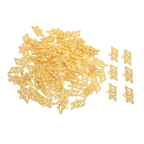 BESPORTBLE 100 Stück Abschluss Quasten Anhänger aus Legierung Goldfarbene Jubiläumsanhänger für Schmuckherstellung Geeignet für Halsketten Armbänder Schlüsselanhänger und Dekorationen von BESPORTBLE