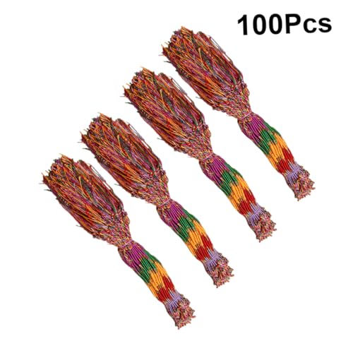 BESPORTBLE 100 Stück Teiliges Handgewebter Bunter Armbänder Verstellbare Wickelarmbänder für Damen und Herren Freundschaftsarmbänder als für Alltag und Party Zufällige Farbe Zufällige Farbe von BESPORTBLE