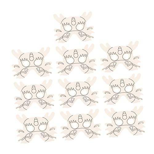 BESPORTBLE 10Stücke DIY Drachen Papiermaske Leere Malpapiermaske Für Kreatives Bastelset Gestalten Kindergeburtstag Fasching Karneval Und Partys von BESPORTBLE