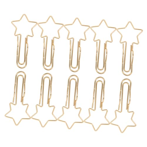 BESPORTBLE 10stücke Metall Stifthalter Stern Büroklammern Datei Organizer Multifunktionale Bleistiftklammern Für Notebook-Planer Schul Und Büroeinrichtungen von BESPORTBLE