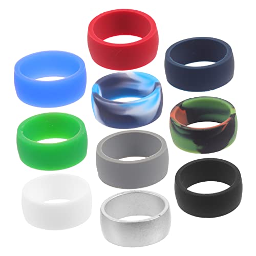 BESPORTBLE 10Stücke Silikonringe für Männer und Frauen Teiliges Flexibles Atmungsaktive und Bequeme Silikonringe für Aktivitäten bei Geschwollenen Fingern von BESPORTBLE