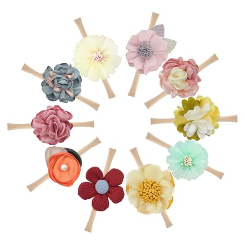 BESPORTBLE 10Stücke Teiliges Haarband mit Blumenmotiv Bequeme Stilvolle Kopfbedeckung für Kleine für Fotos Partys zu Empfindlicher Haut von BESPORTBLE