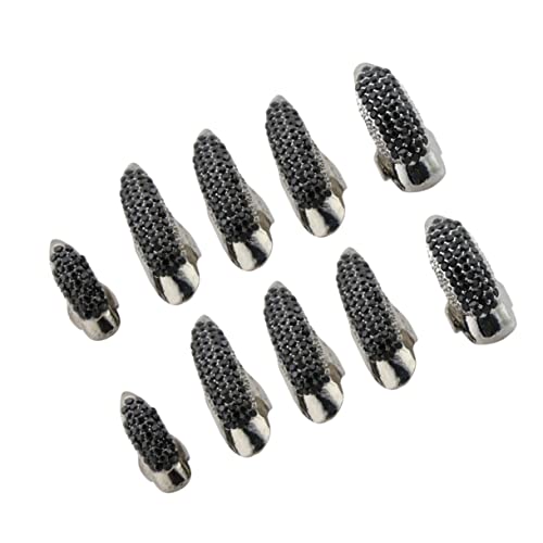 BESPORTBLE 10stücke Teiliges Krallenringen Im Gothic Punk Stil Falsche Fingernägel Mit Krallen-design Cosplay-dekoration Für Frauen Schwarz von BESPORTBLE