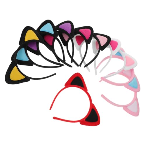 BESPORTBLE 10stücke Tier-stirnband Mit Katzenohren Plüschige Ohr-stirnbänder Für Frauen Und Mädchen Bequeme Haarreifen Mit Kunstohren Für Cosplay-partys Und Festivals Schöne von BESPORTBLE