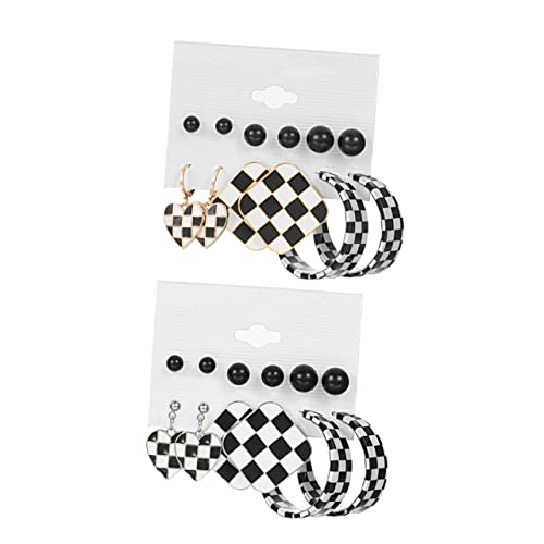 BESPORTBLE 12 Paare Kariert Ohrringe Dangle Drop Earrings für Damen für Alltag und Besondere Anlässe Leicht und für Strand Partys und Festivals von BESPORTBLE