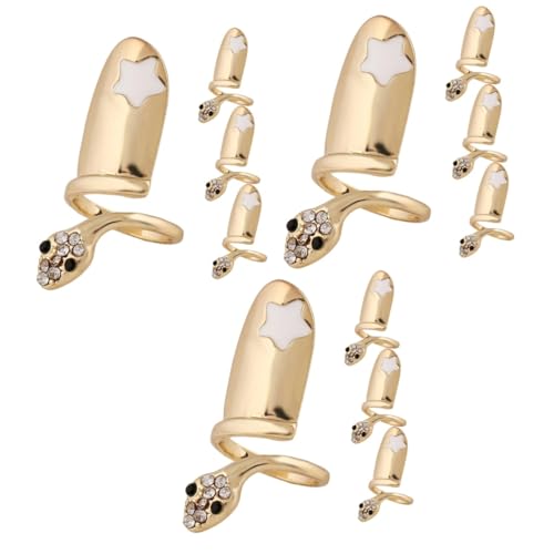 BESPORTBLE 12 Stck Teiliges Schlangen Fingernagel Ring Sicherer Verstellbare Nagelringe für Damen Modischer Finger Schmuck für Alltag und Festtage für Freundinnen von BESPORTBLE