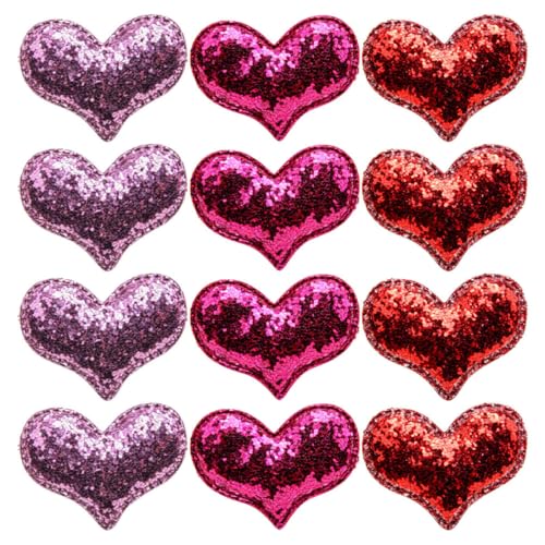 BESPORTBLE 12stücke Glitzer-herz-haarspangen Für Mädchen Herzförmige Haarschmuck Entenschnabel-haarspangen Dekorativ Für Kurzes Lockiges Und Glattes Haar von BESPORTBLE