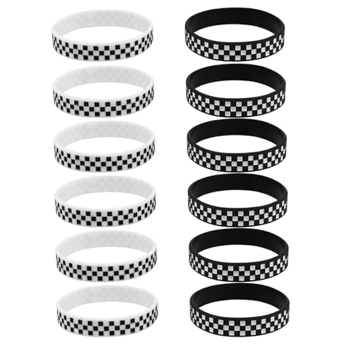 BESPORTBLE 12 Stück Plaidarmband Kompaktes Armband Tragbares Sportarmband Karierte Silikonarmbänder Sportarmbänder Zum Valentinstag Silikonarmbänder Mit Karomuster Rennarmbänder Kieselgel von BESPORTBLE
